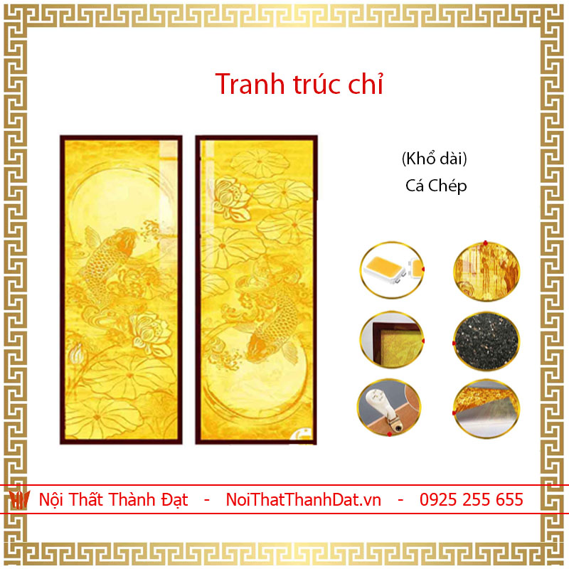 Tranh Trúc Chỉ câu đối khổ dài