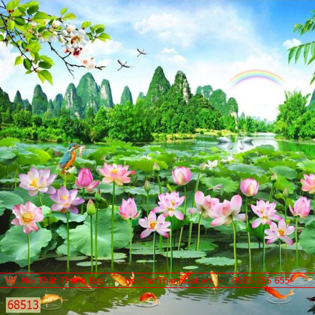 Tranh lụa 3D in nổi 1600% mực UV Mỹ