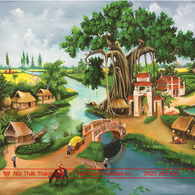 Tranh lụa 3D in nổi 1600% mực UV Mỹ